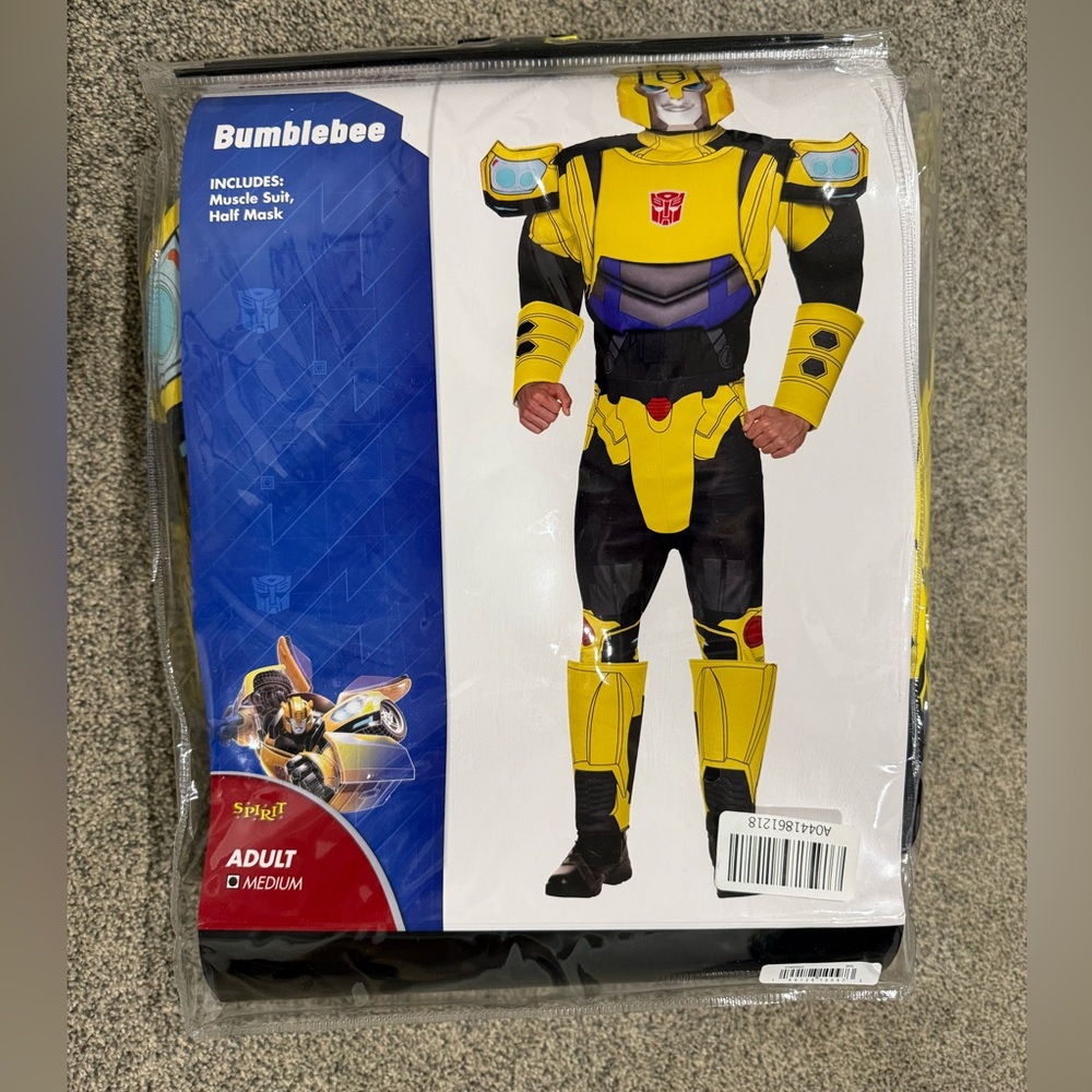 Men’s Transformers Bumblebee Halloween Costume Medium-new; never worn